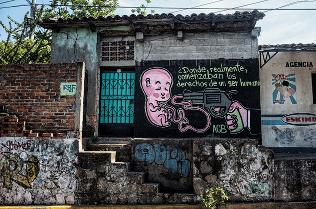 Anti-abortion image in El Salvador, 2016